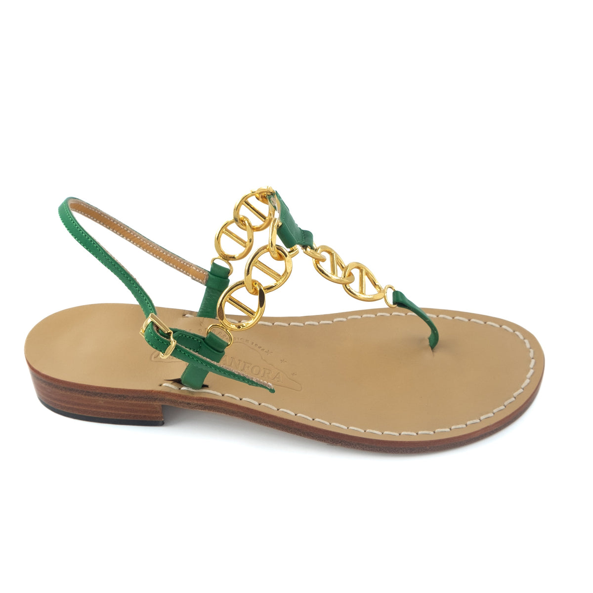 Caroline Capri-Style Leather Thong Sandal