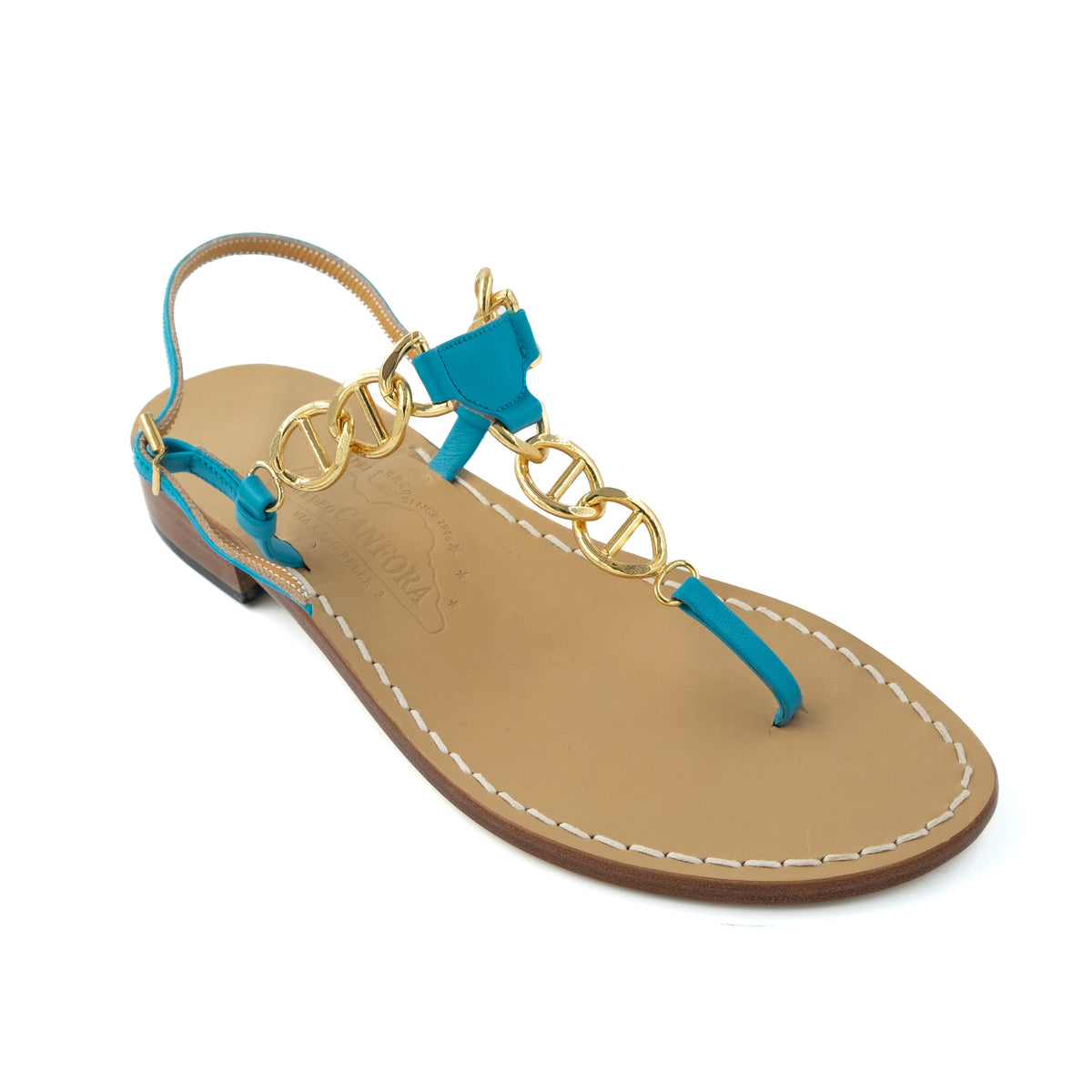 Caroline Capri-Style Leather Thong Sandal