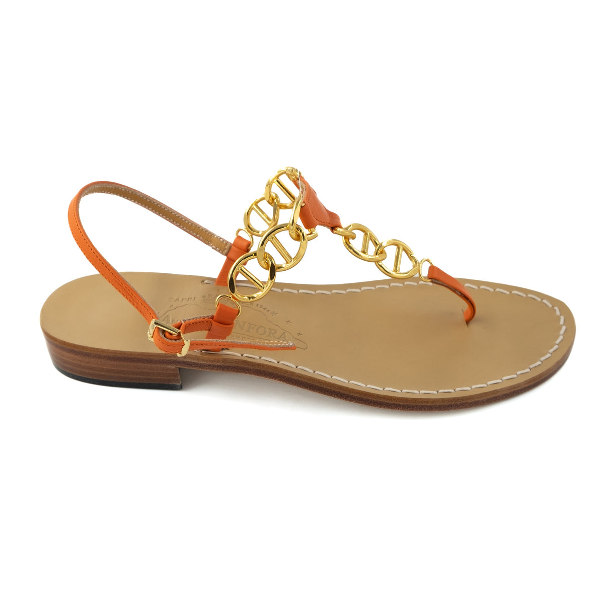 Caroline Capri-Style Leather Thong Sandal