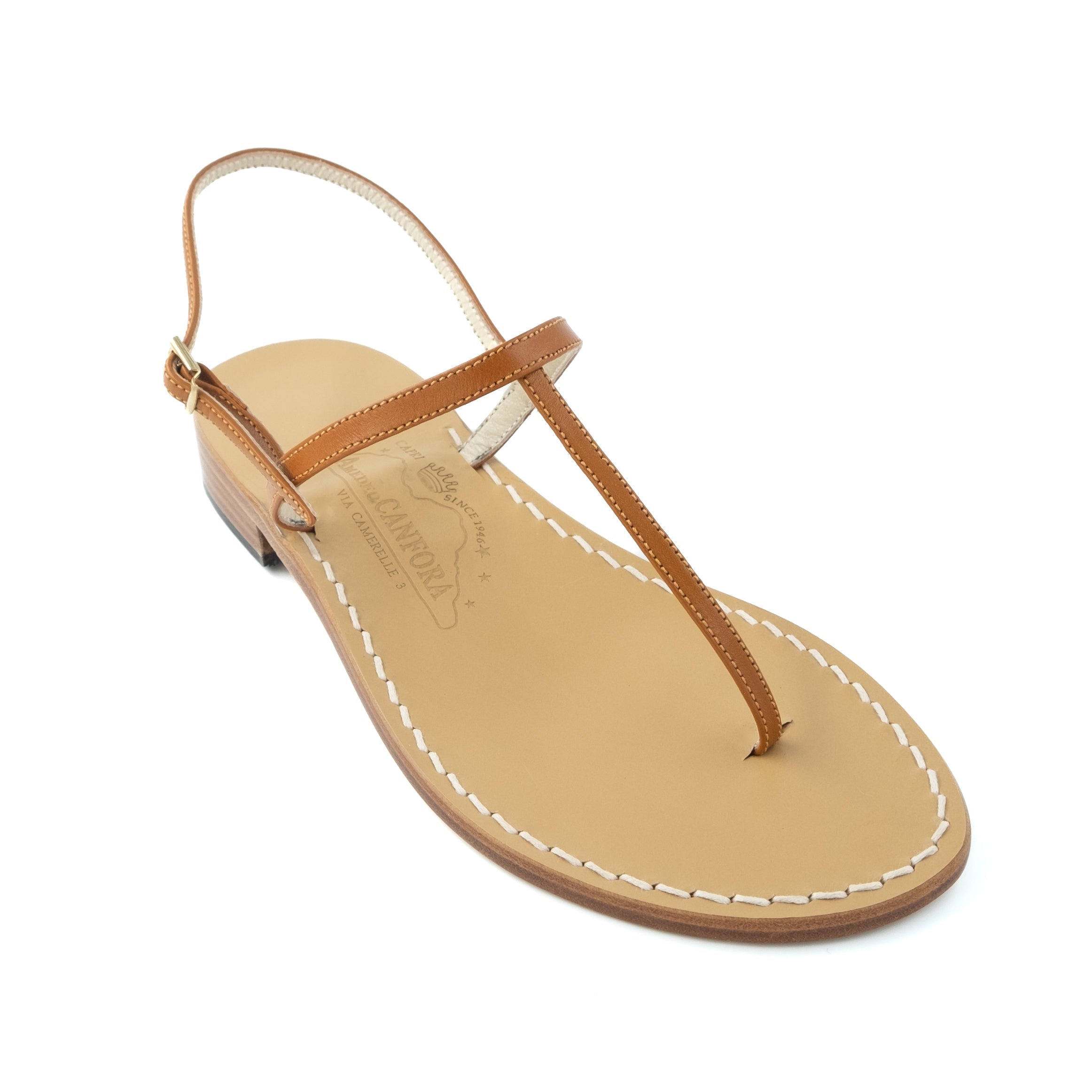 Gail - Genuine leather thong sandal with watch strap. | Over The Moon