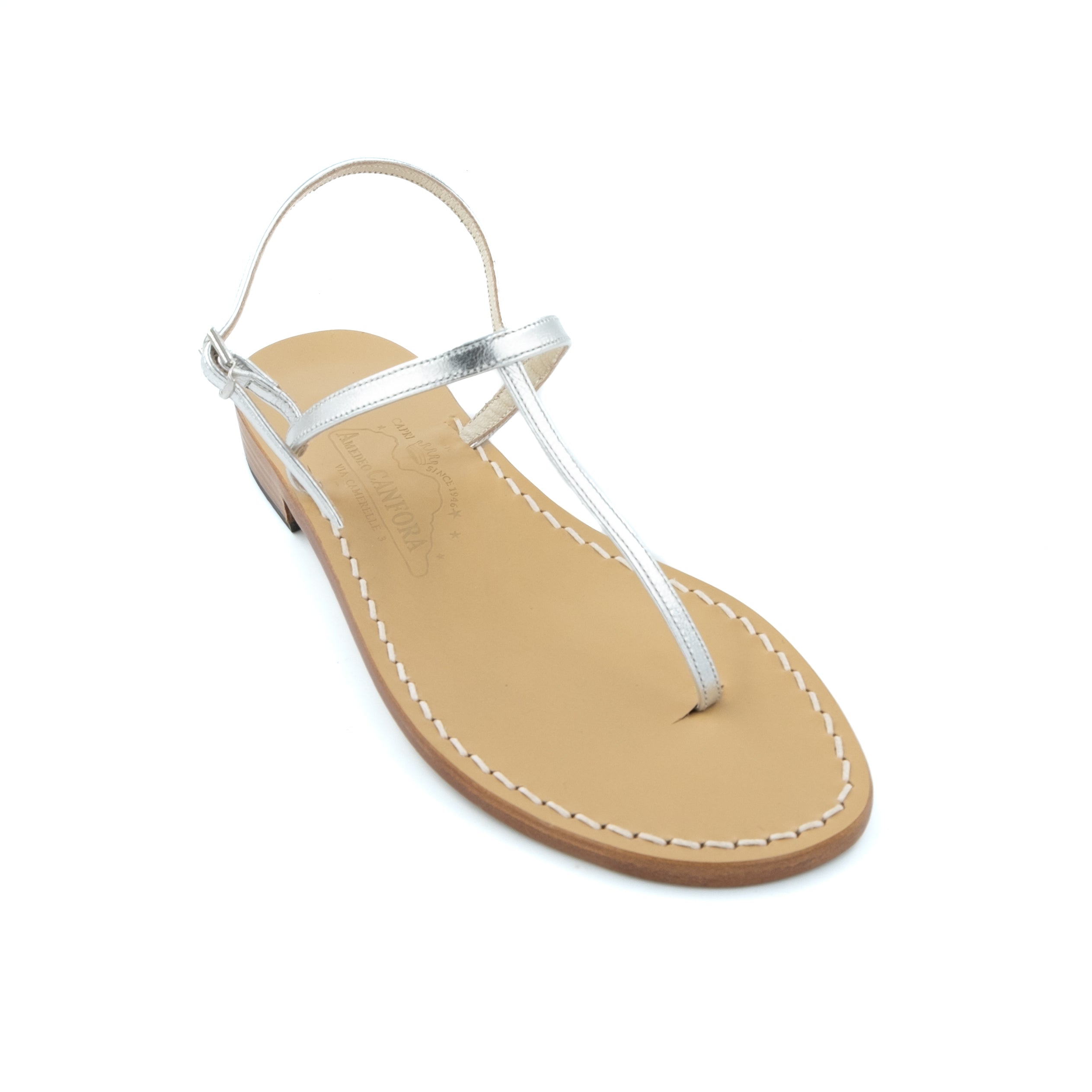 Gail - Genuine leather thong sandal with watch strap. | Over The Moon