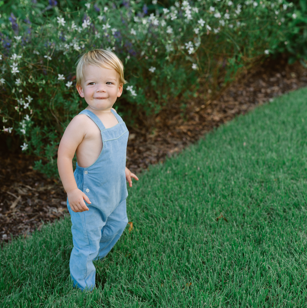 Blue corduroy overalls sales