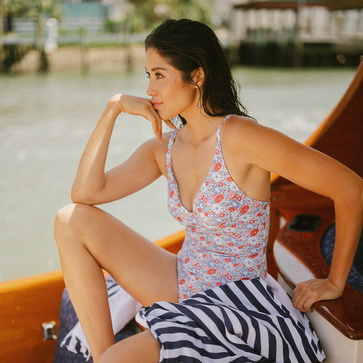 Women’s Americana Blossom V-Neck One Piece