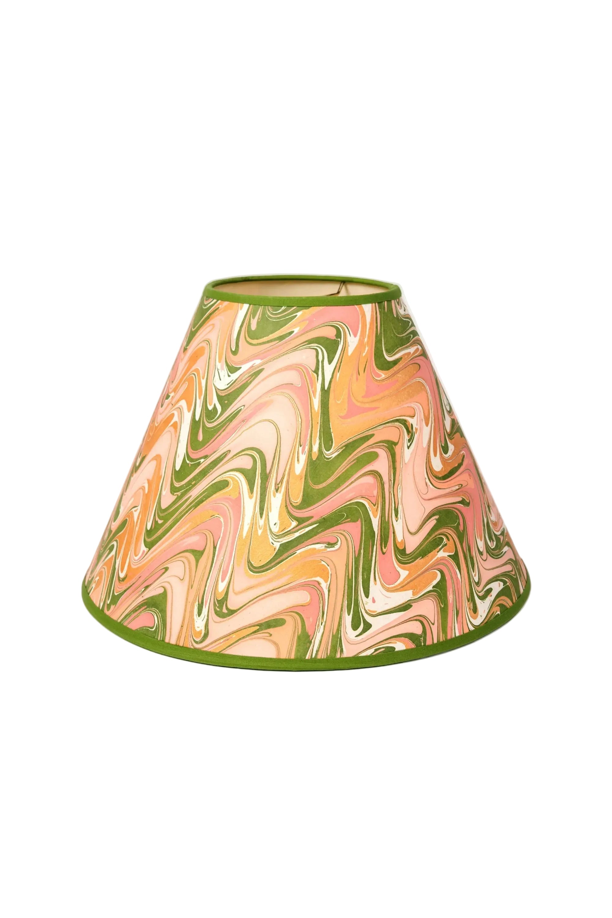 16" hand-marbled empire lampshade with peony bloom design