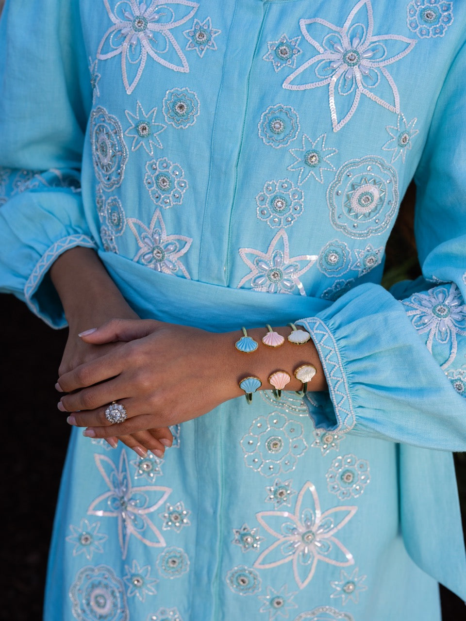 OTM Exclusive: Sankaty Scallop Cuff Bracelet in Turquoise