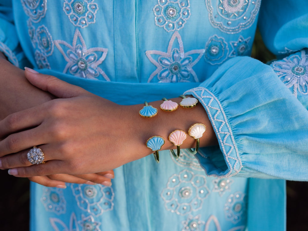 OTM Exclusive: Sankaty Scallop Cuff Bracelet in Turquoise
