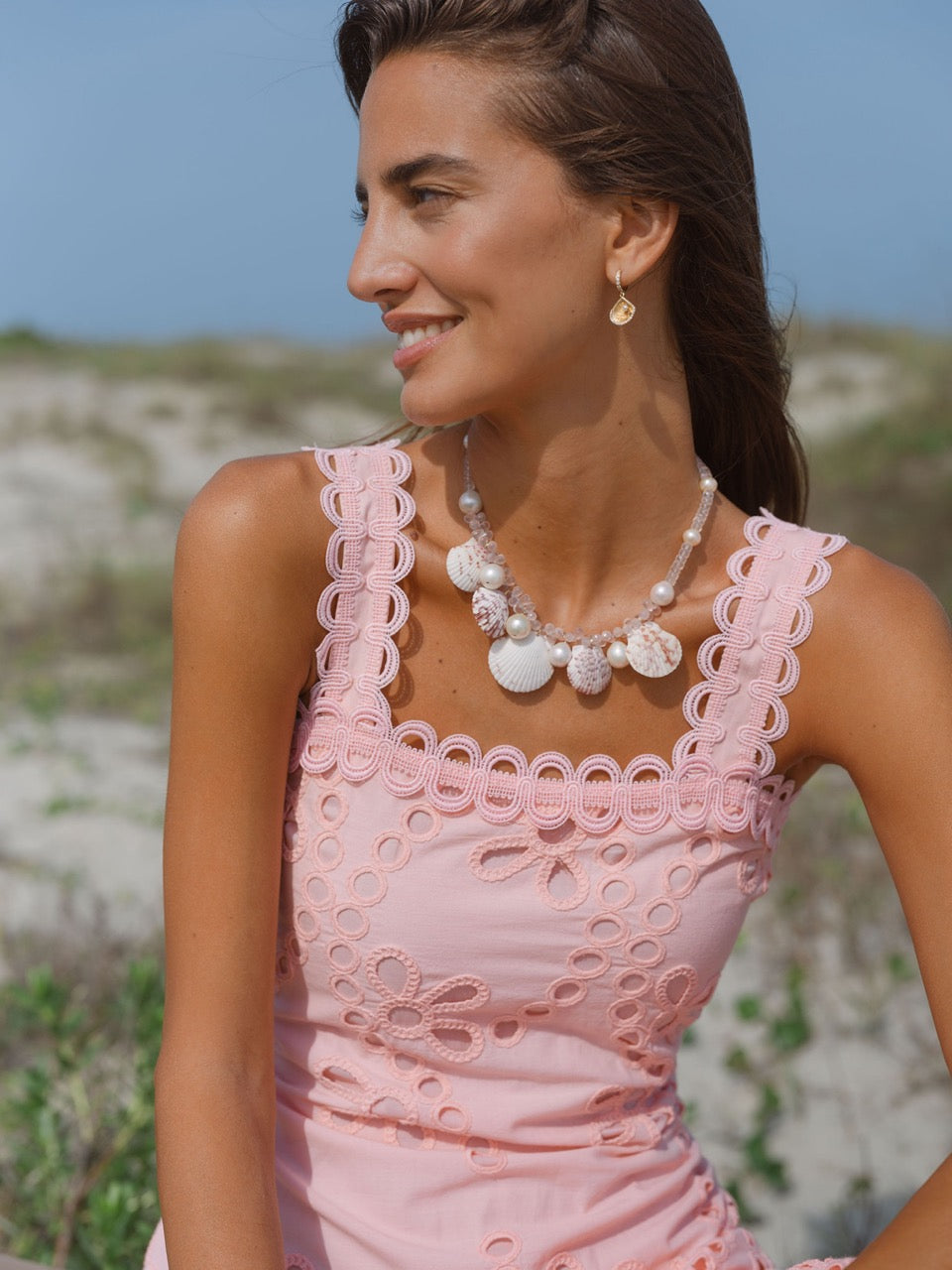 OTM Exclusive: Rose Quartz Shell Collar