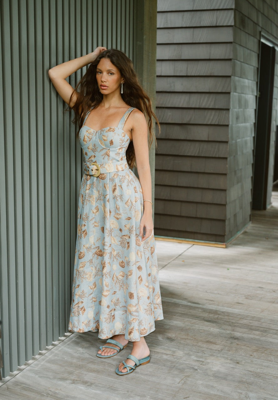Calypso Dress in Seashell Sky