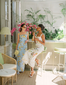 OTM Exclusive: Dress in Blue & Yellow Floral