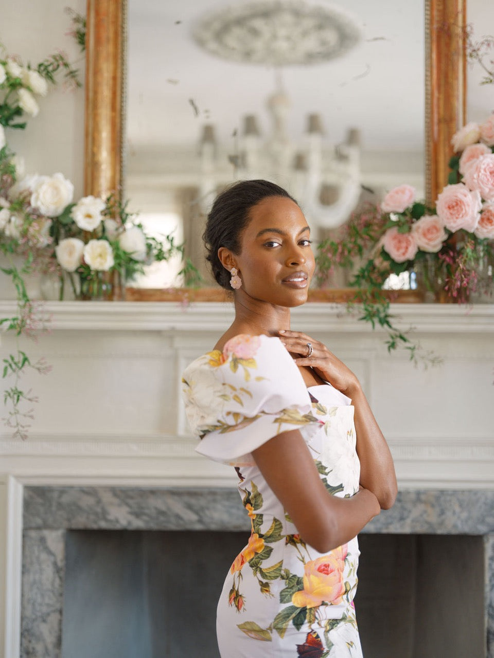 OTM Exclusive: Midi Dress in Pink Floral