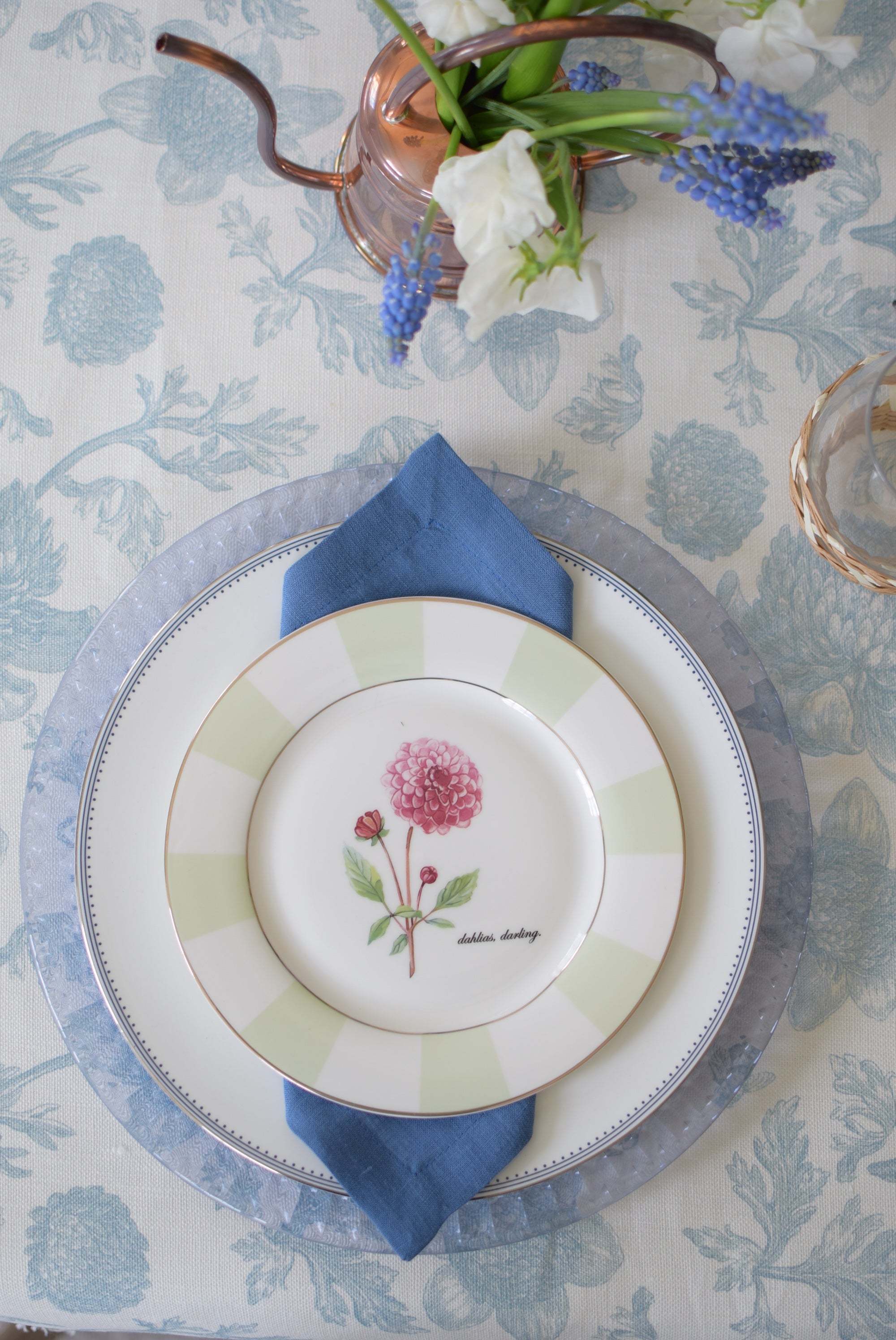 “Dahlias, Darling” Salad Plates, Set of 4