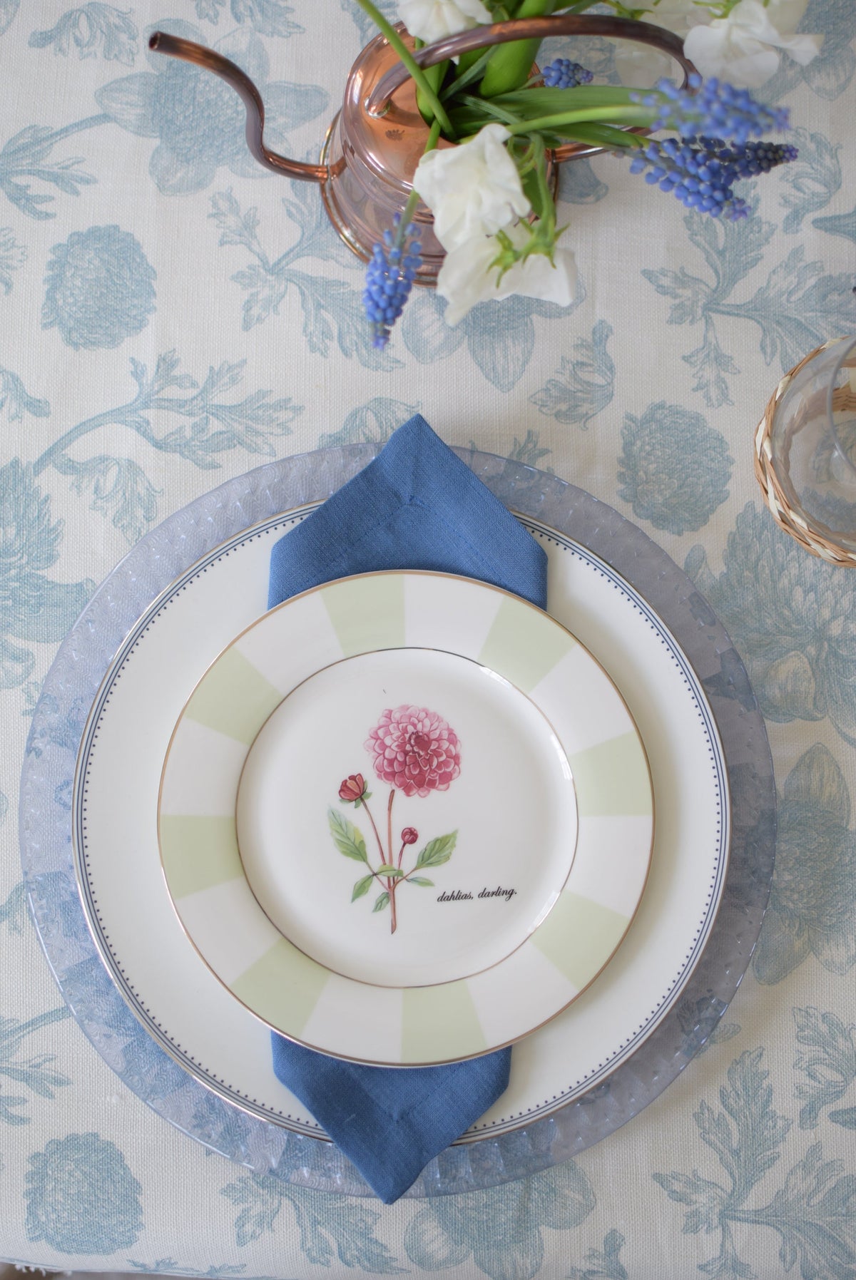 “Dahlias, Darling” Salad Plates, Set of 4