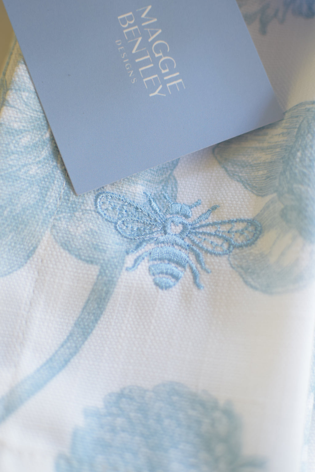 Garden Toile Napkins with Embroidered Bee, Set of 4