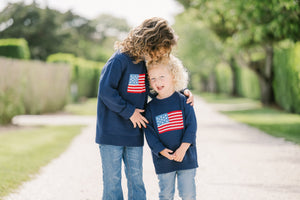 Children's American Flag Crewneck Sweater