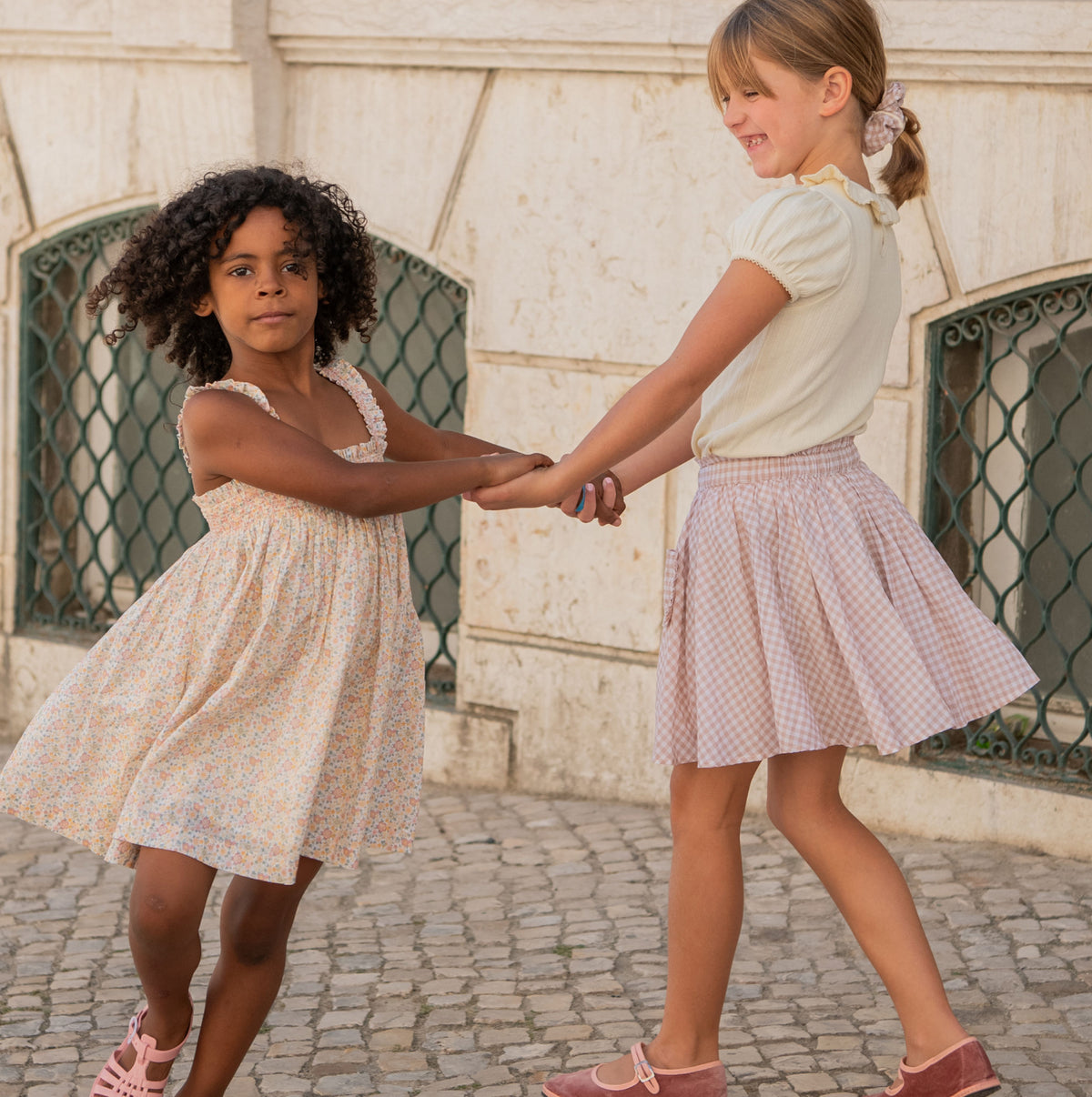 Girls Cream Pointelle Puff Sleeve Blouse