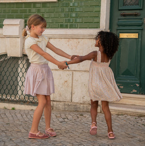 Girls Cream Pointelle Puff Sleeve Blouse