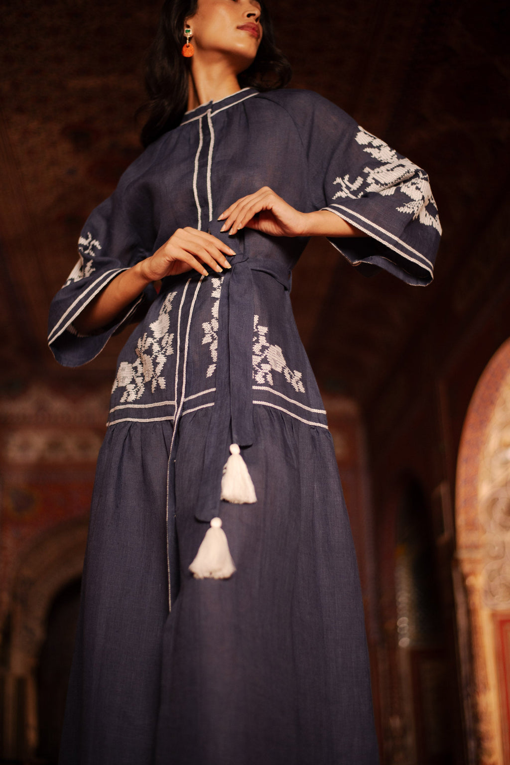 Navy Swan Dress XS