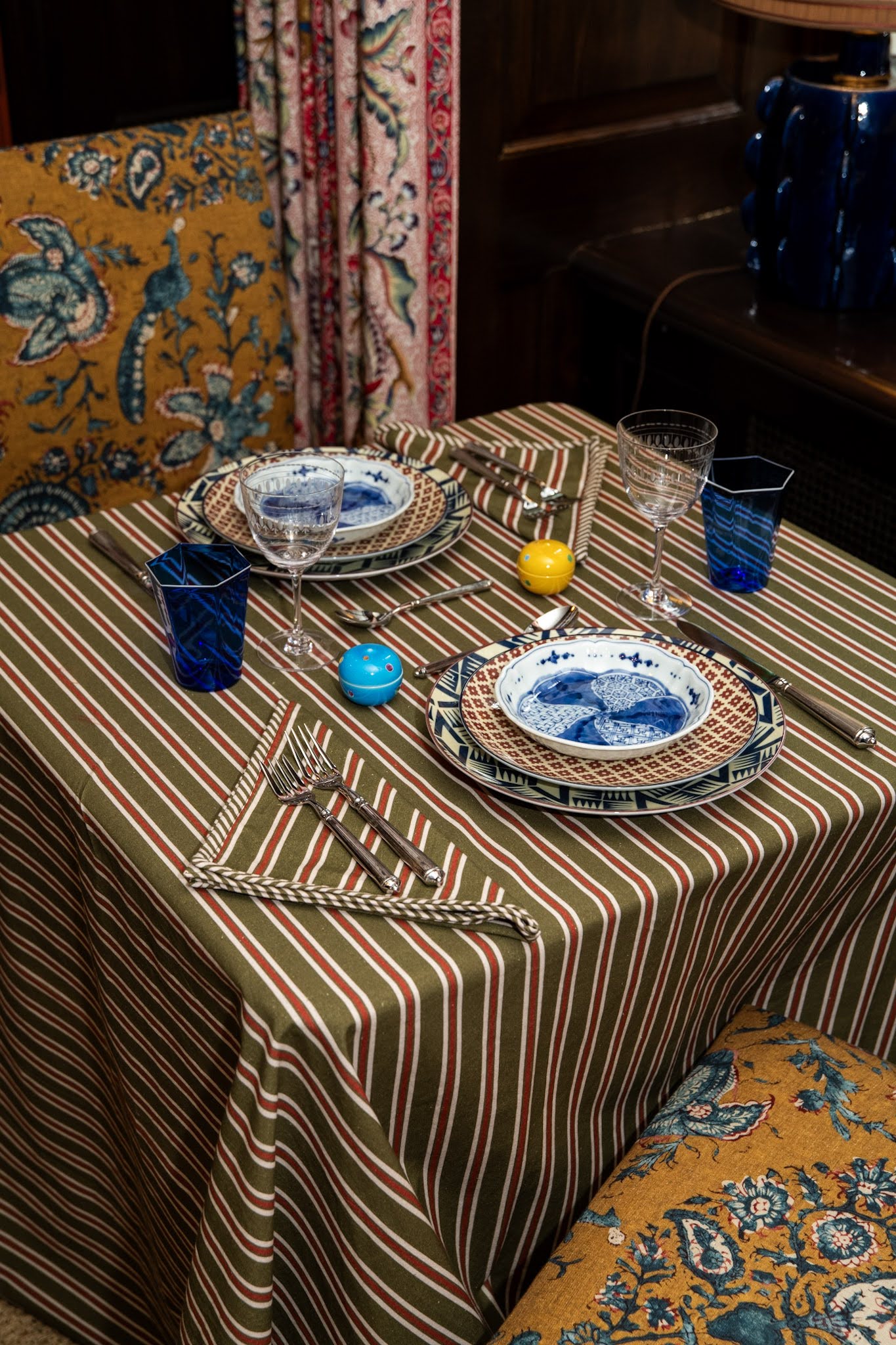 The Isabelle Tablecloth in Winter Stripe