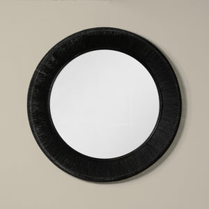 collins large jute mirror in black front
