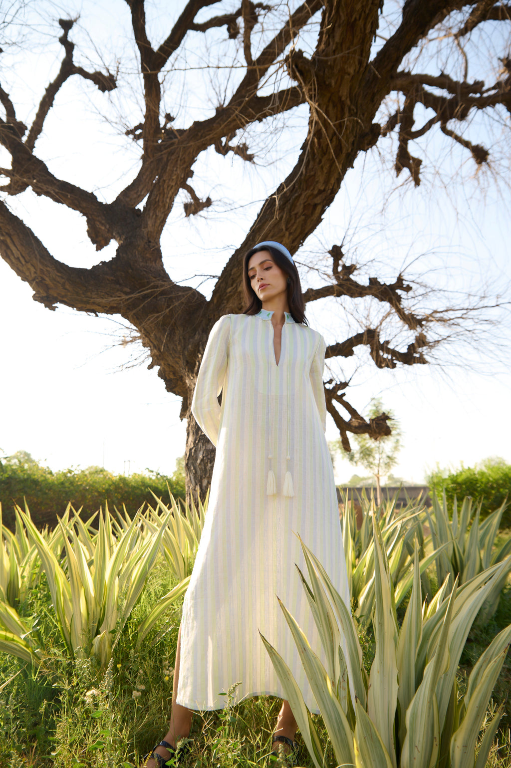 Silver Palm Caftan