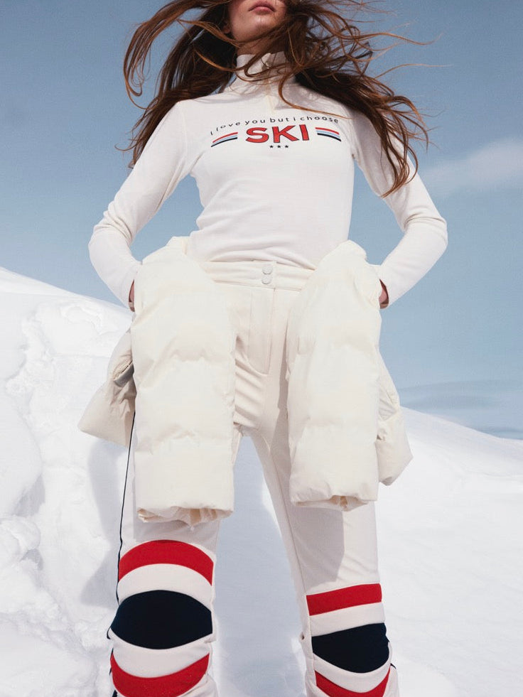 Solo Ski Pant in Off White