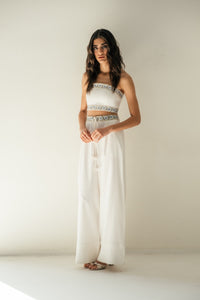 OTM Exclusive: Carnation Pants in White & Blue