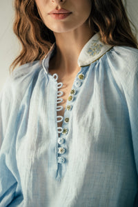 Ivy Blouse in Blue & White