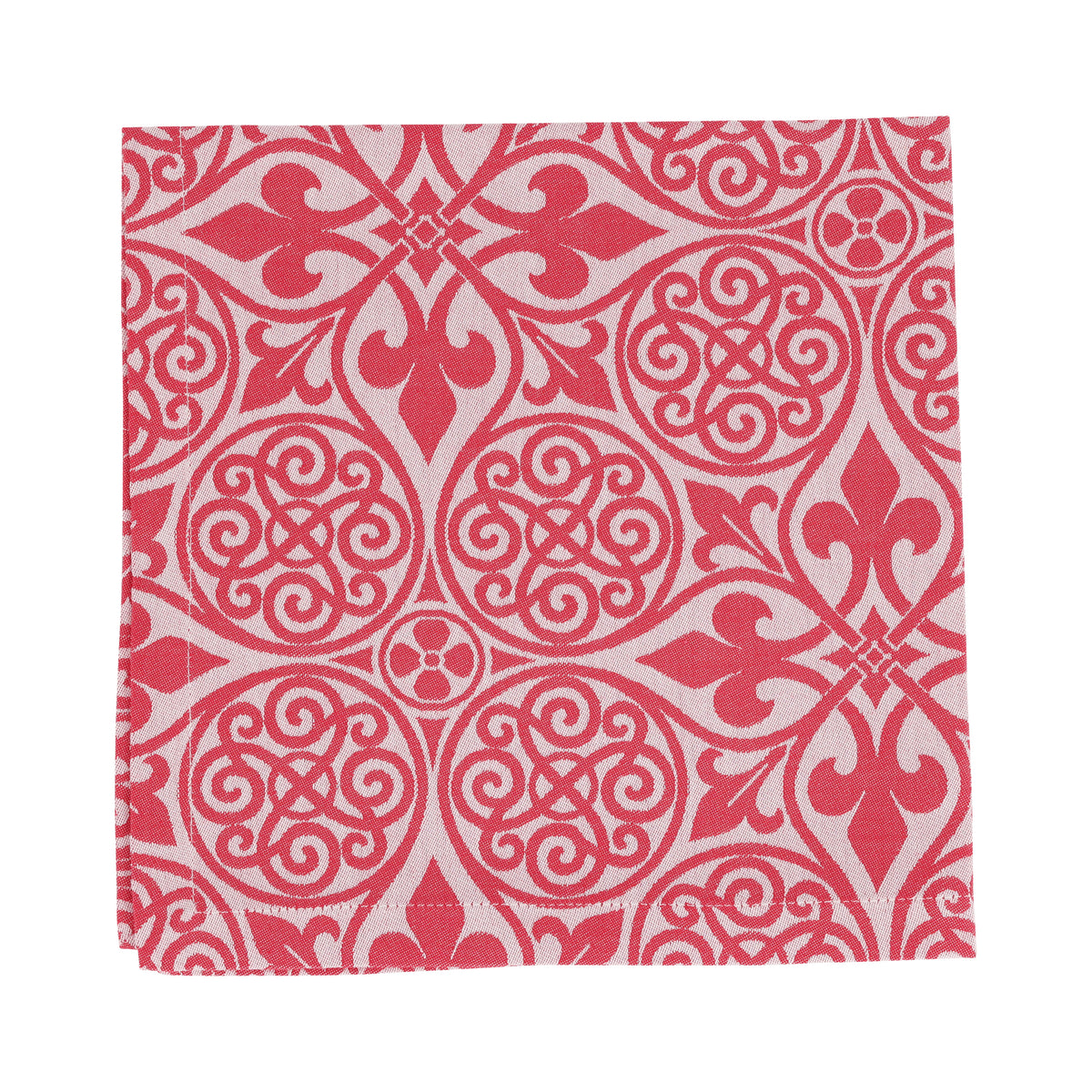 Damask Napkins in Red, Set of 4