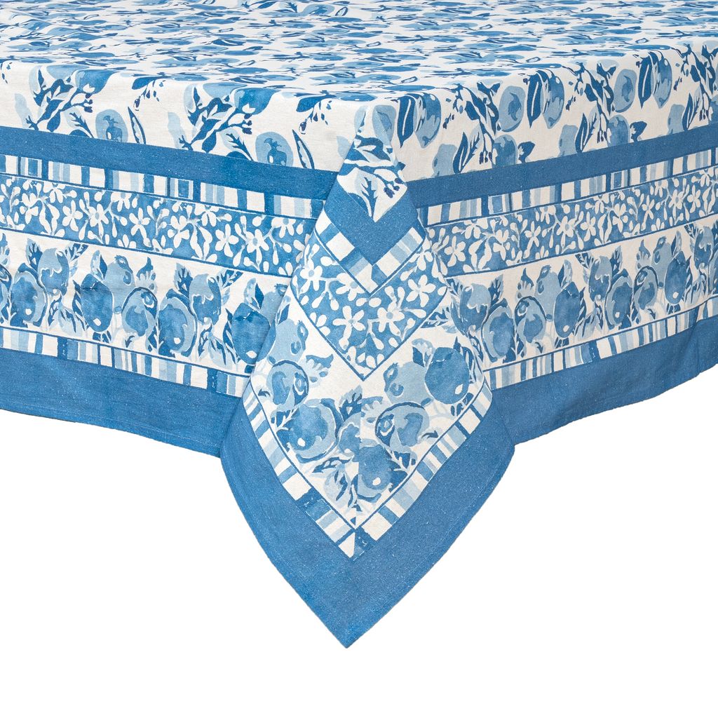 Citron Tablecloth in Bleu