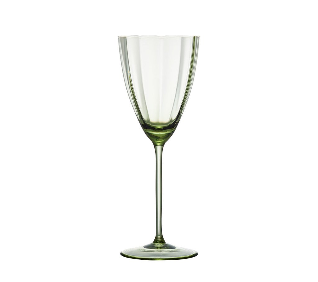 Kim Seybert, Inc.Luna Wine Glass in Green, Set of 4Glassware