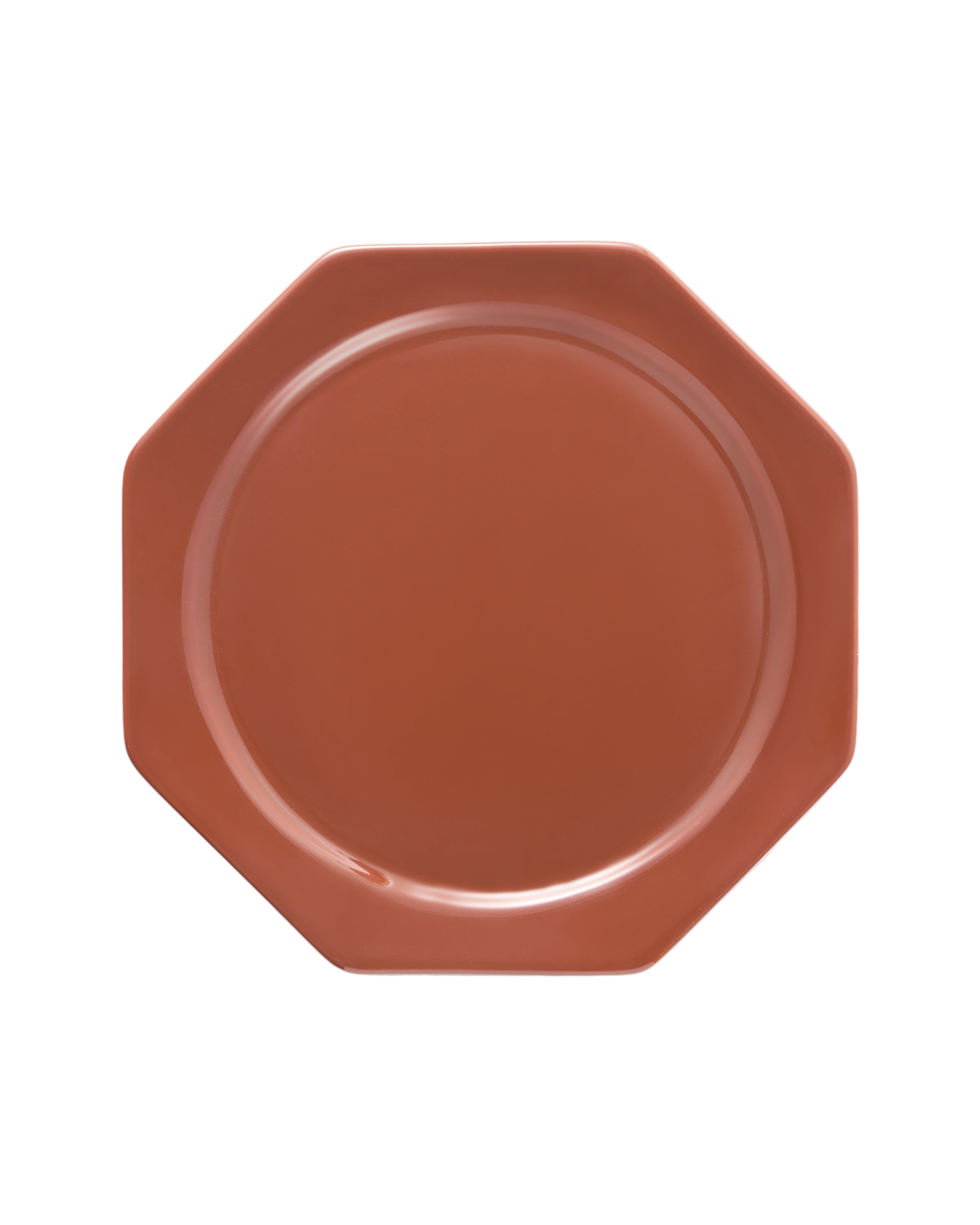 Octagonal Dessert Plate in Burgundy