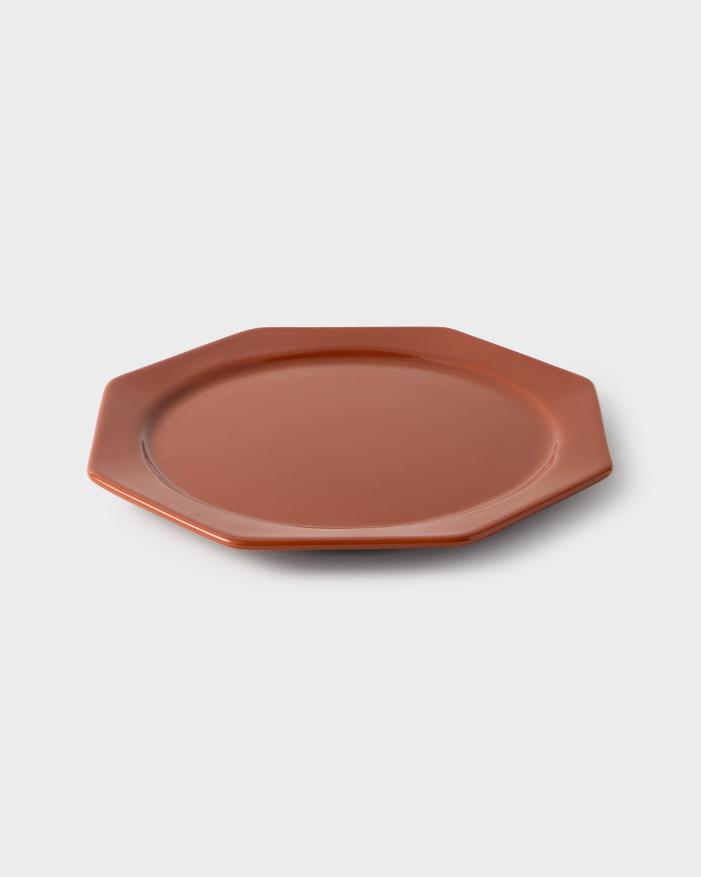 Octagonal Dessert Plate in Burgundy