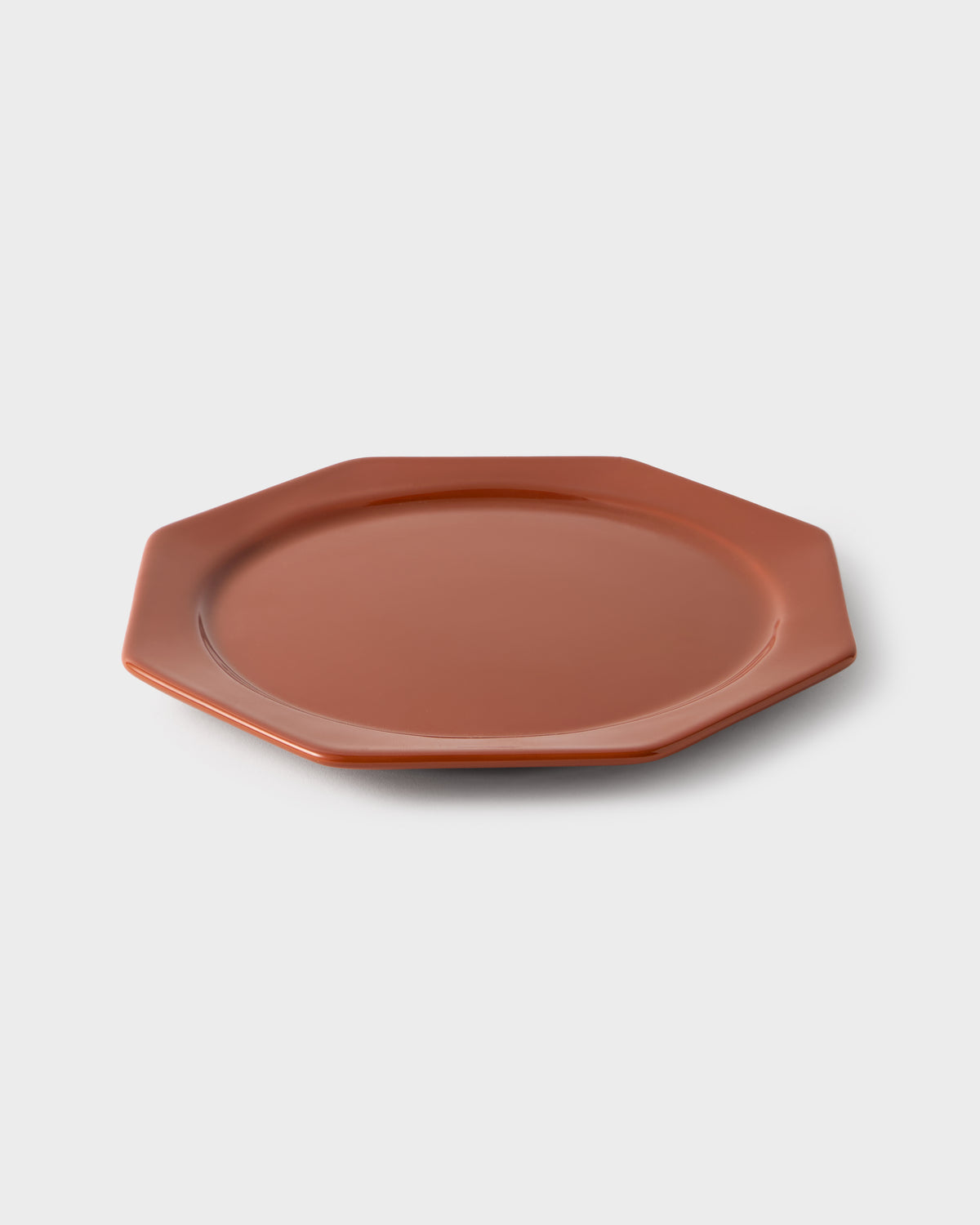 Octagonal Dessert Plate in Burgundy