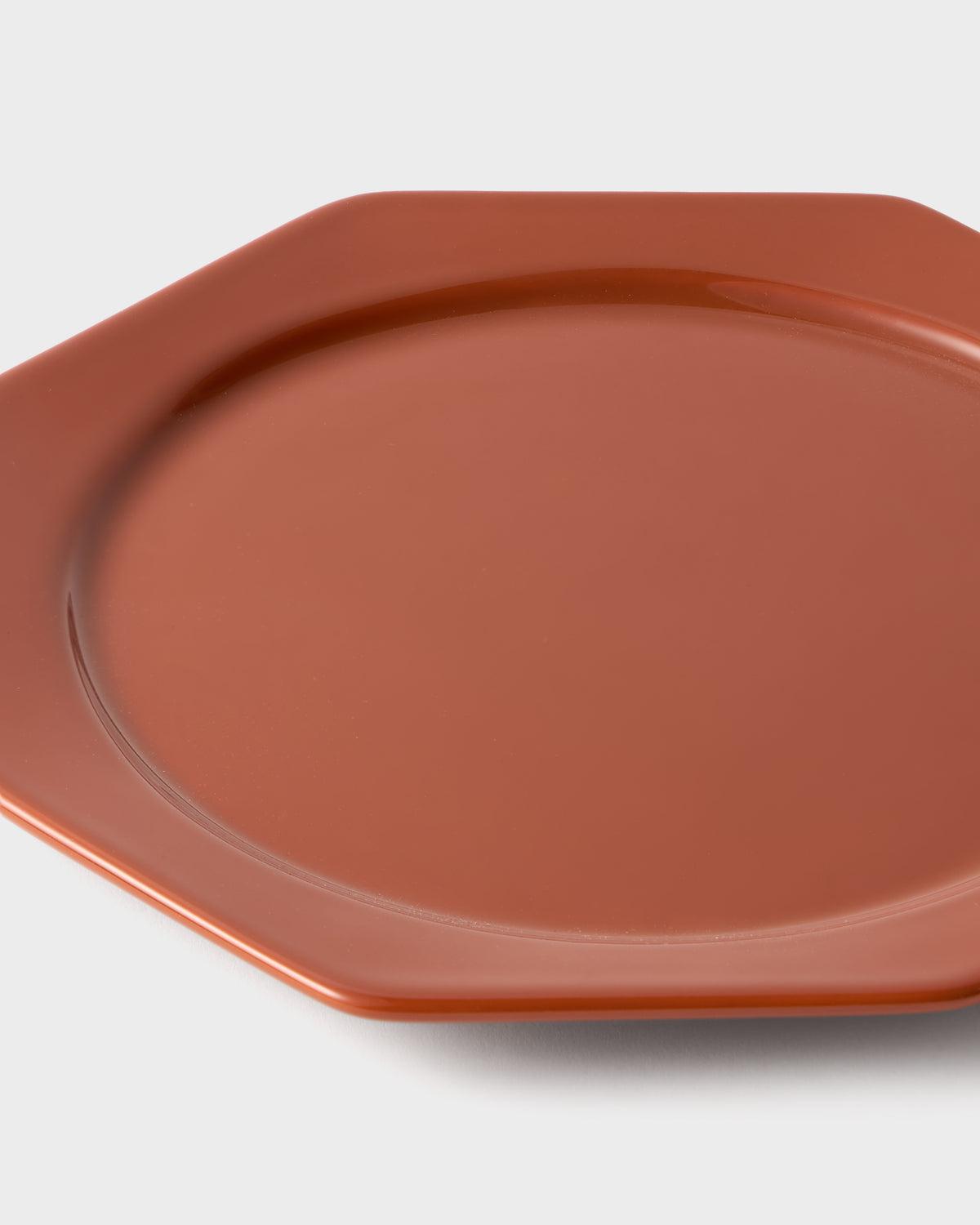 Octagonal Dessert Plate in Burgundy