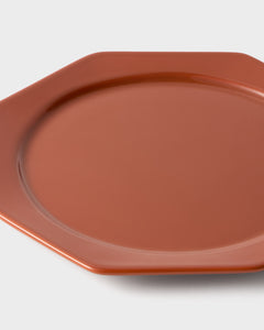 Octagonal Dessert Plate in Burgundy