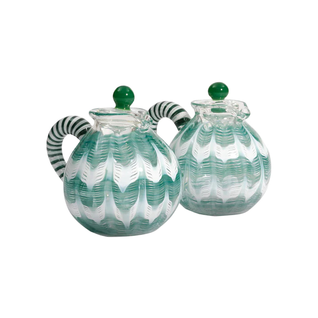 D'Ascoli Shaya Oil and Vinegar Set, Turquoise
