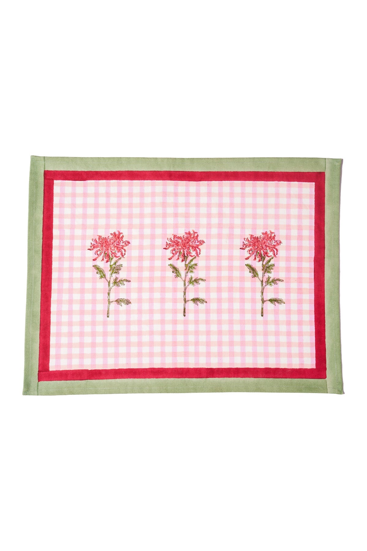 Dahlia Gingham Blockprint Placemat