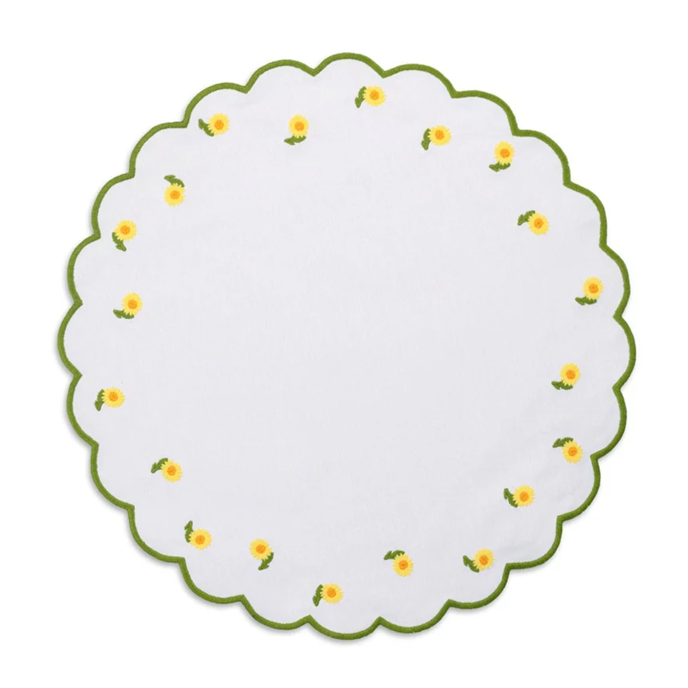 Daisy Placemat and Napkin Set in White