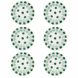 Daisy Plate in Green, Set of 6