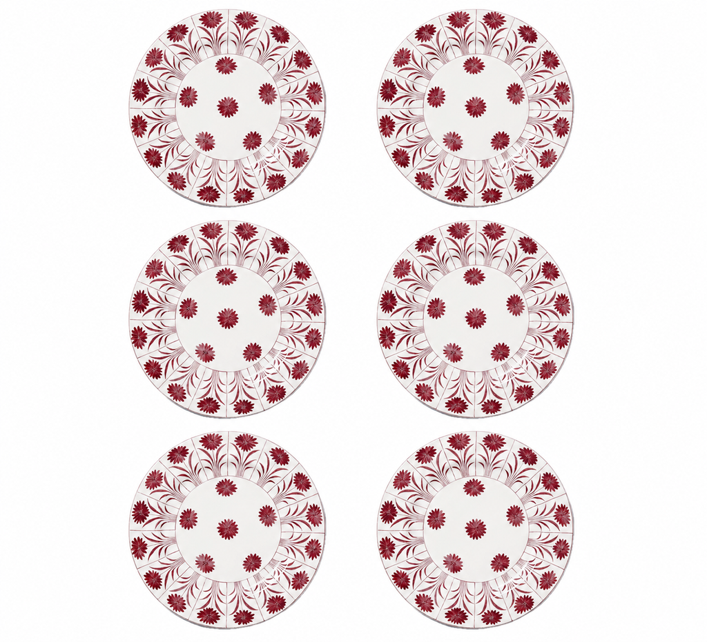 Daisy Plate in Magenta, Set of 6