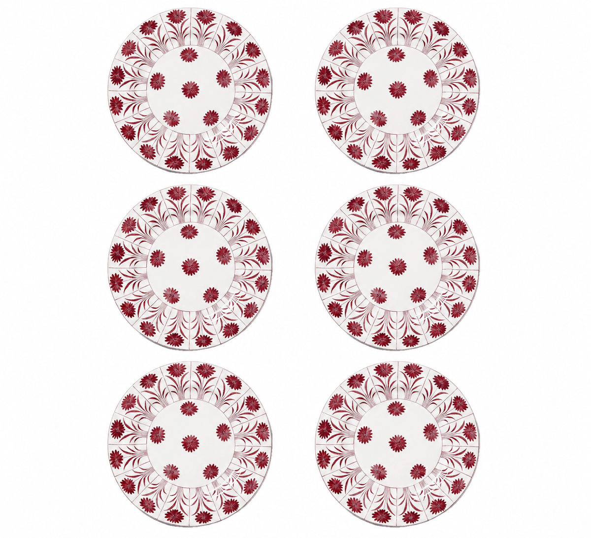 Daisy Plate in Magenta, Set of 6
