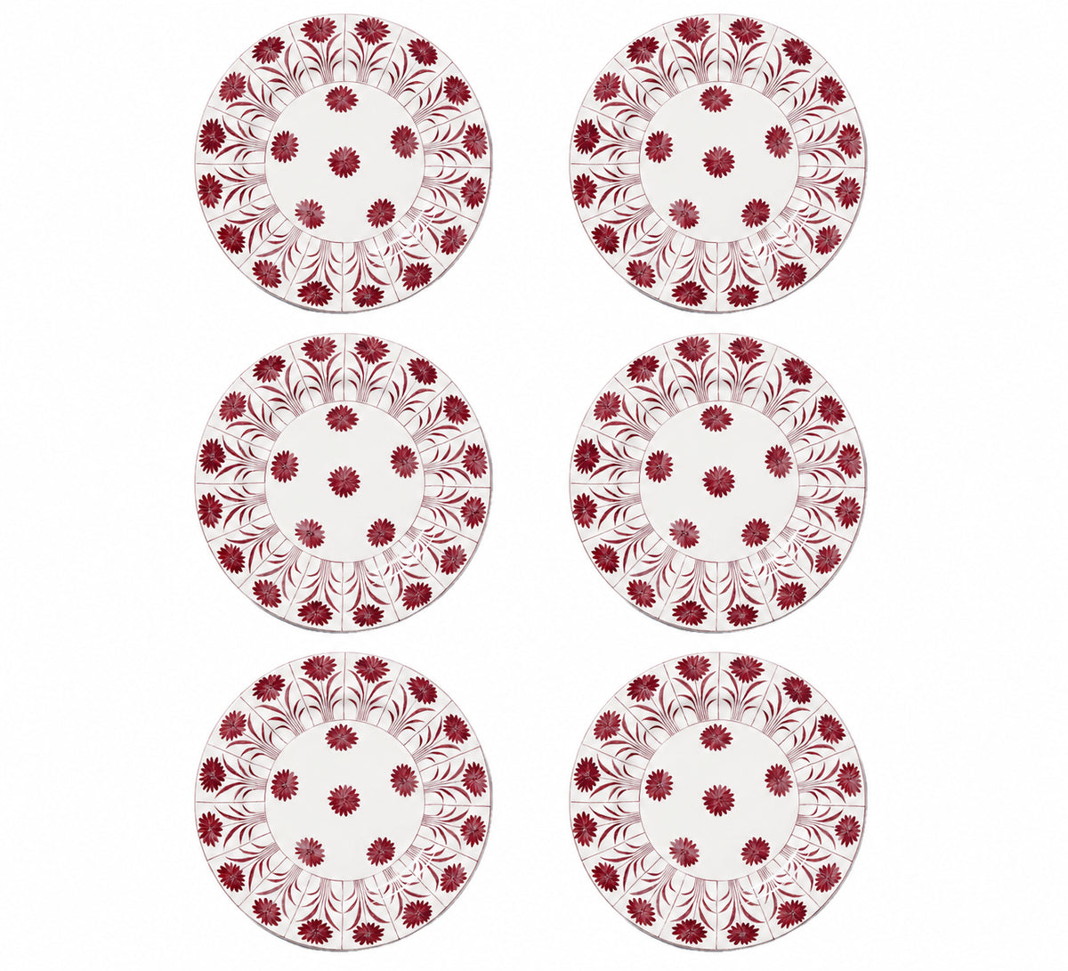 Daisy Plate in Magenta, Set of 6