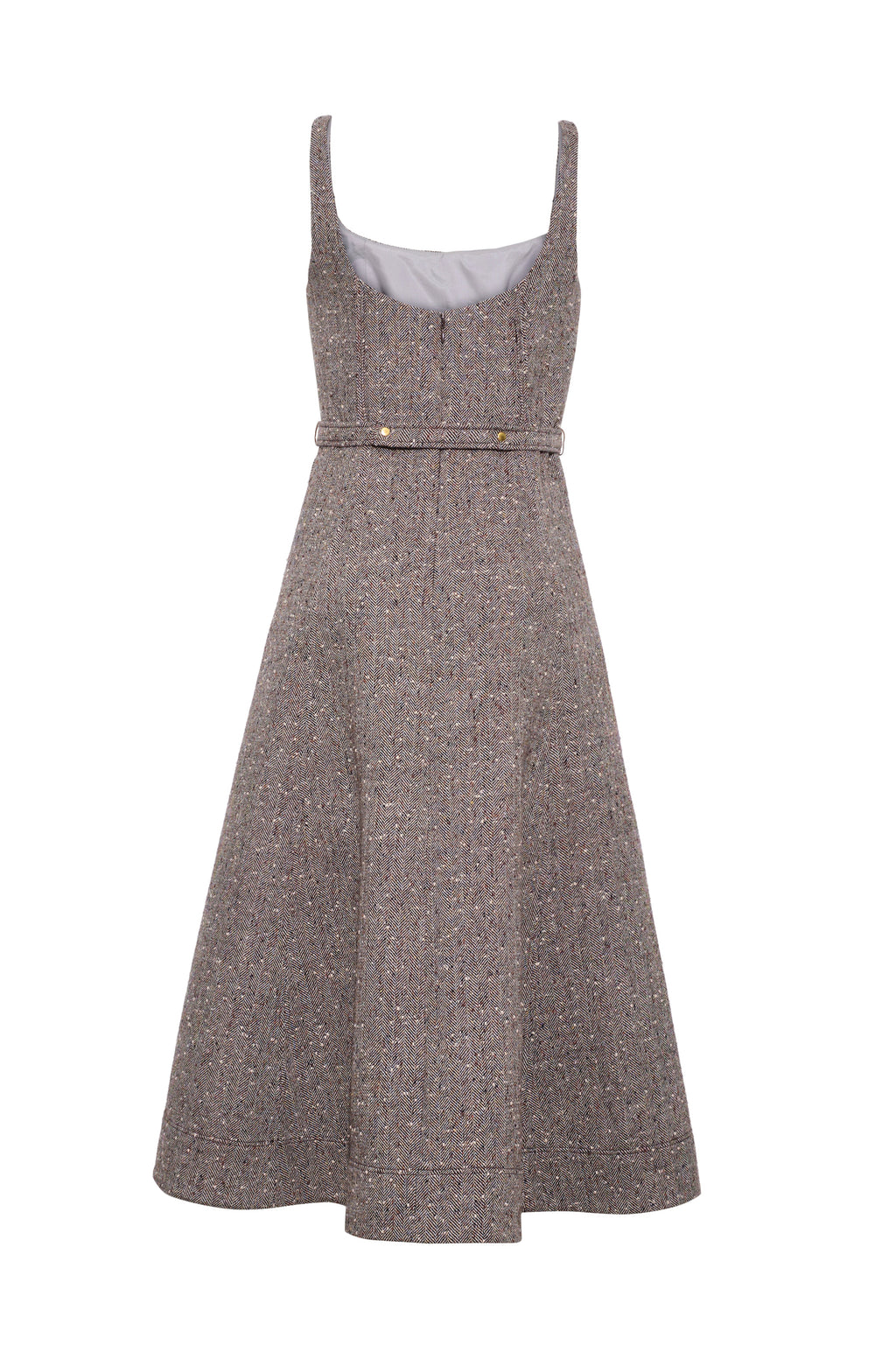 Dalia Midi Dress in Carlson Tweed Brown/Beige