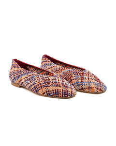 Dalia Woven Multi Fabric Ballerina in Multi Color