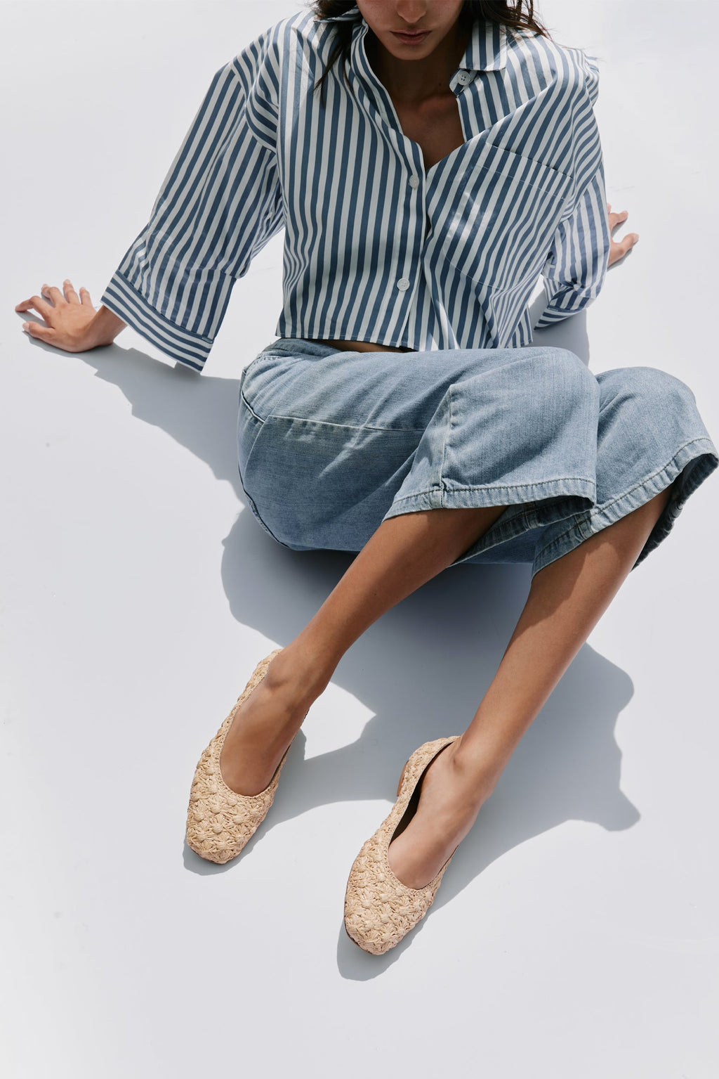 Dalia Flower Raffia Ballerina