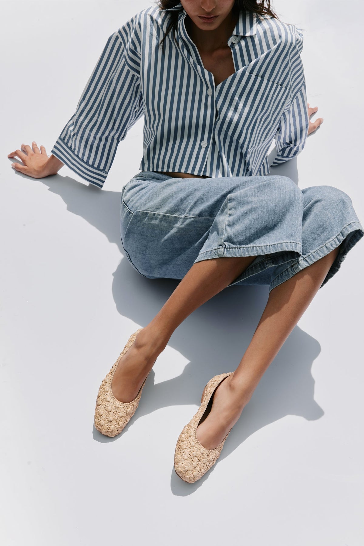 Dalia Flower Raffia Ballerina