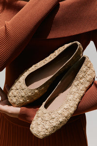 Dalia Flower Raffia Ballerina