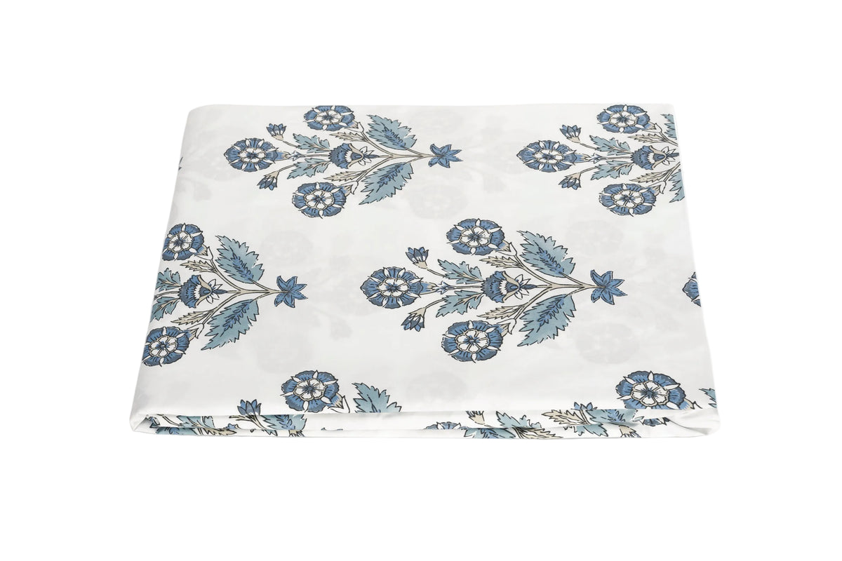Dalila Fitted Sheet in Mineral Blue