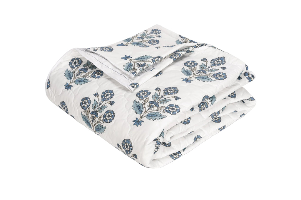 Dalila Quilt in Mineral Blue