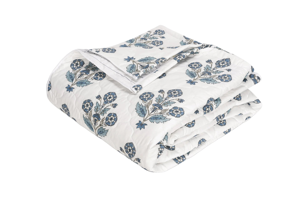 Dalila Quilt in Mineral Blue